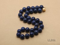 12mm Azure Blue Round Lapis Lazuli Beads Necklace