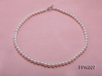 Classic 7-8mm White Flat Cultured Freshwater Pearl Necklace