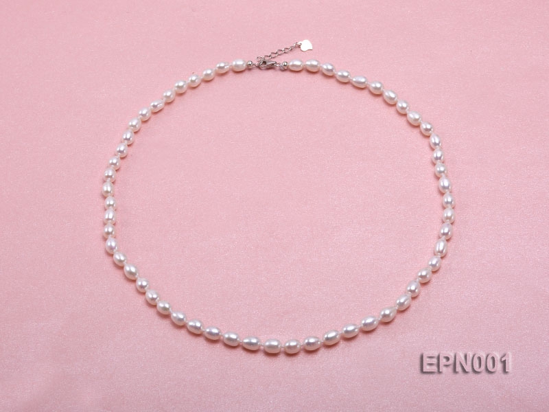 5-6mm Classic White Elliptical Pearl Necklace