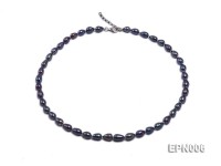 6-7mm Elliptical Black Freshwater Pearl Necklace