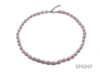 6-7mm Elliptical Lavender Freshwater Pearl Necklace