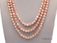 10-11mm natural pink baroque freshwater pearl necklace