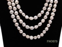 10-12mm natural white baroque freshwater pearl opera necklace