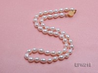 7.5-8.5mm Elliptical White Freshwater Pearl Necklace