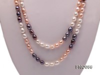 7-8mm multicolor rice freshwater pearl necklace