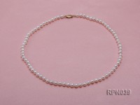Single-strand 5-6mm Round Classic White Freshwater Pearl Necklace