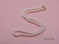 Single-strand 5-6mm Round Classic White Freshwater Pearl Necklace
