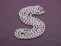 3 strand white oval freshwater pearl necklace with sterling slvier clasp