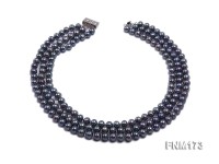 3 strand 8-9mm black freshwater pearl necklace