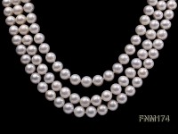 3 strand white 8-9mm round freshwater pearl necklace