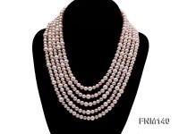 5 strand white and pink freshwater pearl necklace
