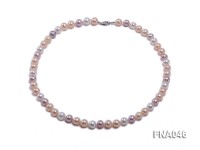 Classic 8-8.5mm AAA White and Pink Cultured Freshwater Pearl Necklace