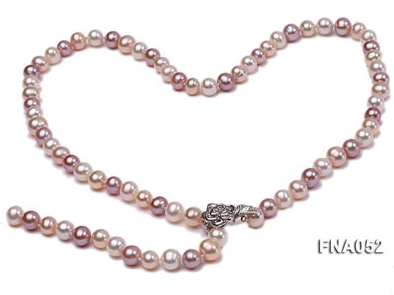 Classic 8-8.5mm AAA Multi-color Cultured Freshwater Pearl Necklace