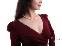 Classic 8-8.5mm AAA Golden-pink Cultured Freshwater Pearl Necklace