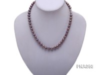 Classic 8-8.5mm AAA Lavender Round Cultured Freshwater Pearl Necklace