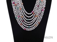 8 strand colorful freshwater pearl necklace with sterling sliver clasp