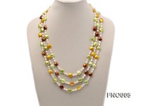 5-6mm rice freshwater pearl with multicolor coin pearl necklace