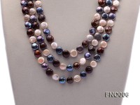 12-13mm multicolor coin freshwater pearl necklace