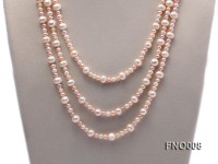 5-6/8-9mm natural white and pink round freshwater pearl necklace