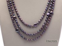 7-8mm black rice freshwater pearl with coin pearl necklace