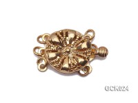 14mm Three-strand Flower-shaped Gilded Clasp