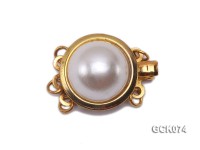 15mm Three-strand Golden Gilded Clasp Inlaid with Imitation Pearl