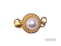 8mm Single-strand Golden Gilded Clasp Inlaid with Imitation Pearl