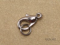 6x13mm Single-strand White Gilded Lobster Clasp