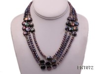 Dark-purple Freshwater Pearl Necklace and Bracelet Set