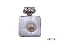 30mm mabe pearl pendant edged with sterling silver