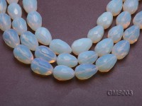 Wholesale 18x28mm Cream Faceted Drip-shaped Moonstone String
