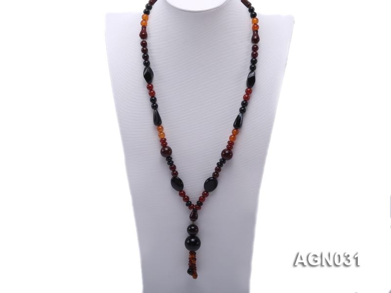 8.5mm multicolor and several shapes agate necklace