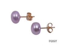 8.5mm Lavender Flat Cultured Freshwater Pearl Earrings