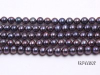 Wholesale 7.5-8.5mm Purplish Black Round Freshwater Pearl String