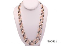 5-6mm multicolor oval freshwater pearl opera necklace
