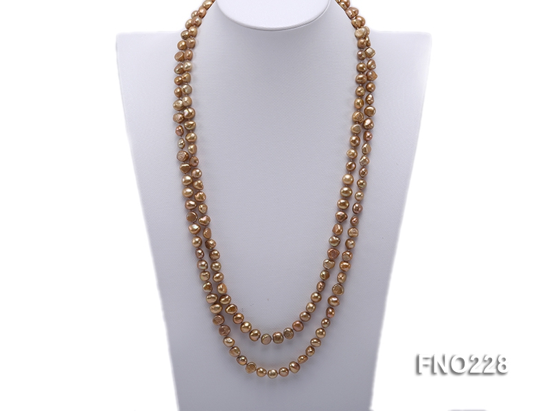 9-10mm coffee baroque freshwater pearl necklace