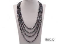 7-8mm black baroque pearl necklace
