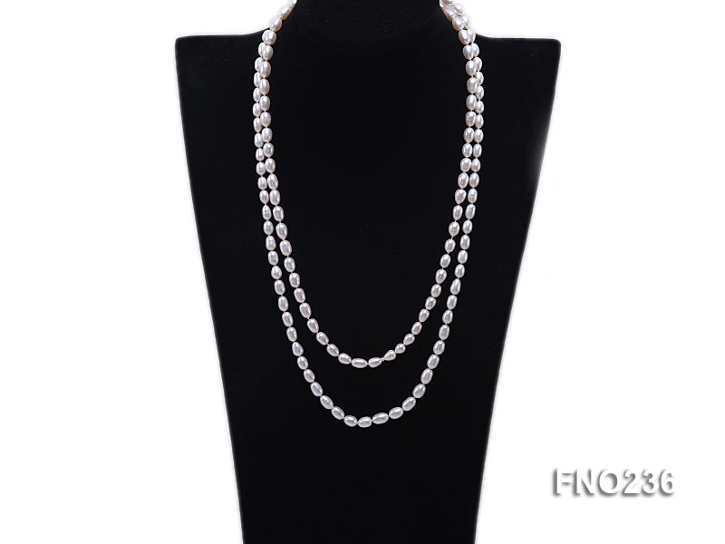 7-8mm white oval freshwater pearl necklace