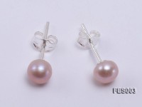 6mm Lavender Flat Cultured Freshwater Pearl Earrings