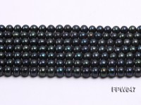 Wholesale 5.5×6.5mm Black Flat Cultured Freshwater Pearl String