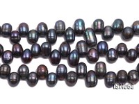 Wholesale 8x10mm Lavender Side-drilled Cultured Freshwater Pearl String