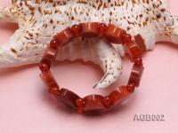 6mm red round and flat agate bracelet