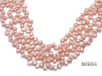 Wholesale 6x8mm Pink Side-drilled Cultured Freshwater Pearl String