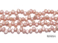 Wholesale 6x8mm Pink Side-drilled Cultured Freshwater Pearl String