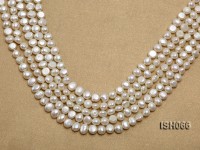Wholesale 7x8mm Classic White Flat Freshwater Pearl String