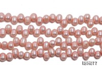 Wholesale 6x7mm Pink Side-drilled Cultured Freshwater Pearl String