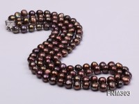 2 strand 6-7mm amaranth round freshwater pearl necklace