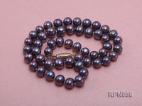 Glamorous Single-strand 8-9mm Puce Round Freshwater Pearl Necklace