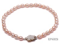 Extraordinary 10x12mm Natural Pink Elliptical Freshwater Pearl Necklace