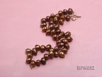 Classic 10x13mm Coffee Drop-shaped Freshwater Pearl Necklace